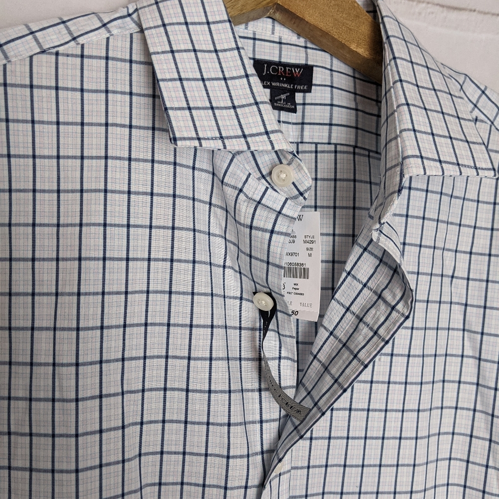NWOT J. Crew Mens Small button up shirt, Flex Wrinkle Free - Picture 10 of 13